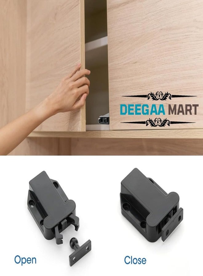 DEEGAA MART DEEGAAMART Push to Open Door Latch with Touch Release - Pack of 4 | Automatic Pop-Up Sliding Latch for Kitchen Cabinets, Cupboards & Home Furniture (Black) (Qty :4) - Image 5